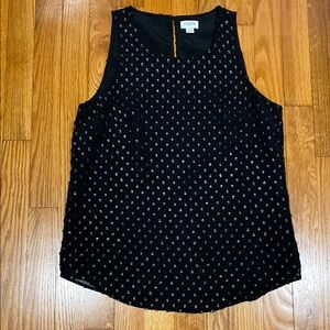 J.Crew Black and Gold Sleeveless Blouse